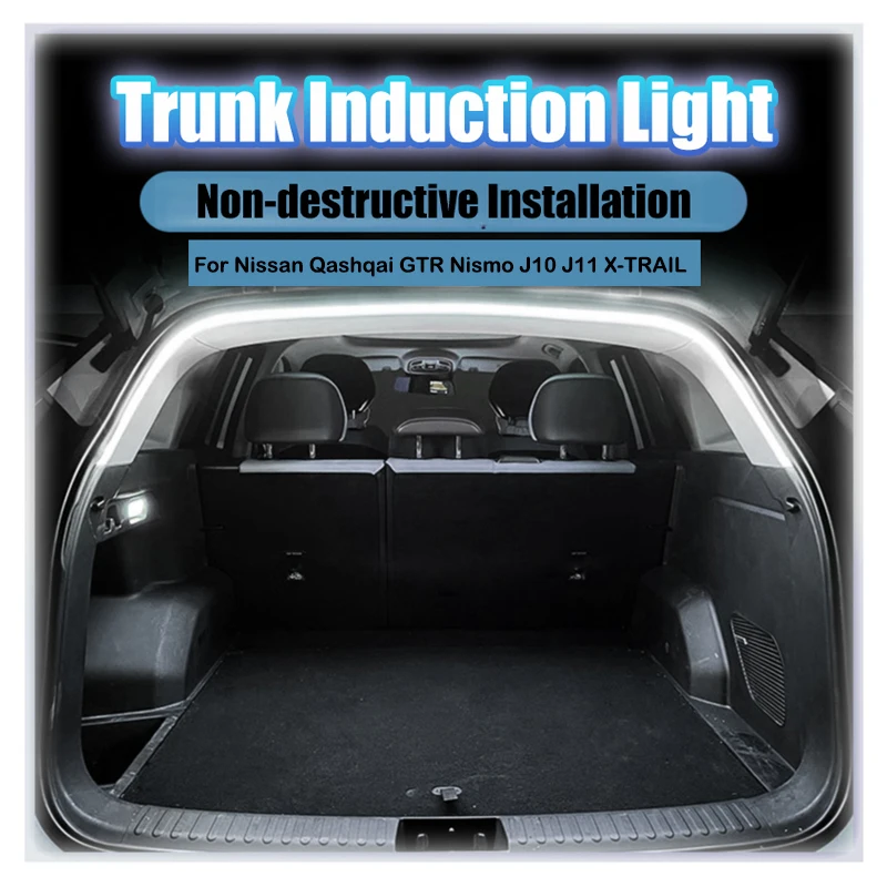

For Nissan Qashqai GTR Nismo J10 J11 Trunk Ambient Light Strip Warm LED Hidden Install Non-Destructive Decorative Interior Light