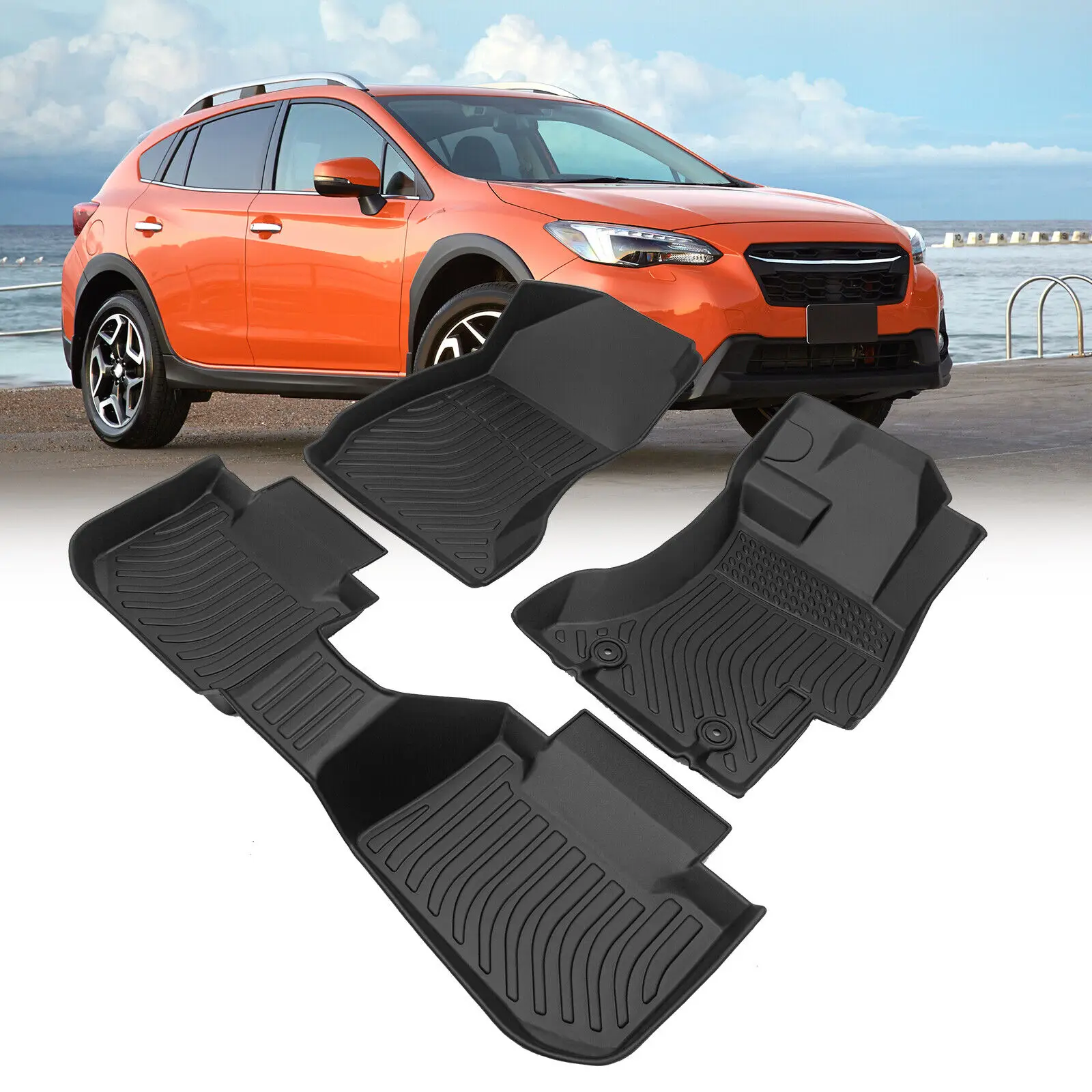 

XV Black All-Weather TPE Rubber 013-2017 Subaru Crosstrek Car Floor Mats for 2