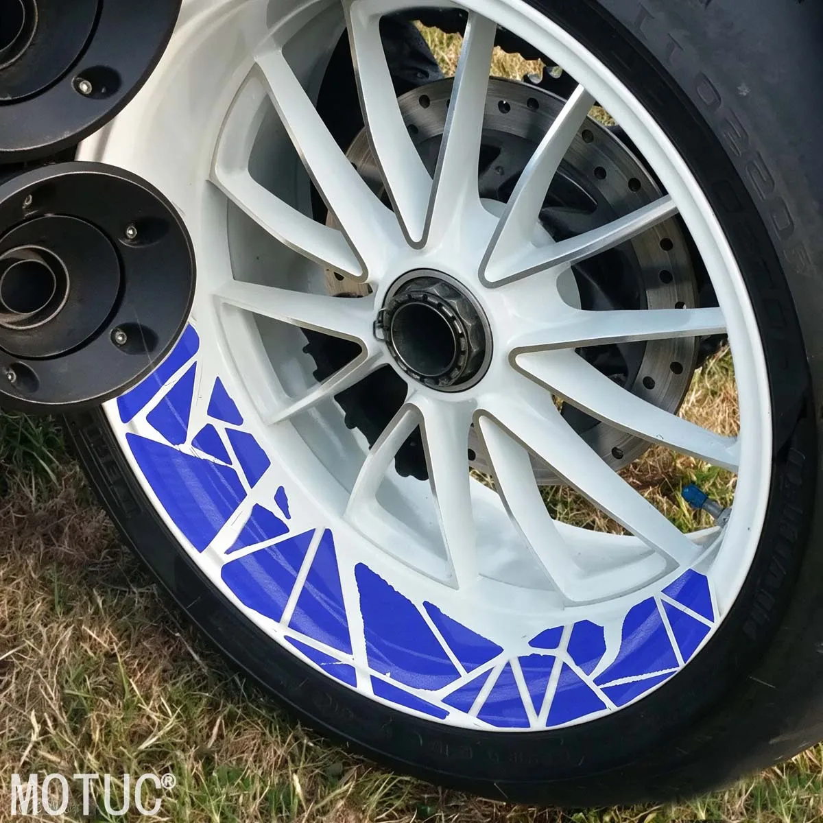 Geometrischer Riss-Motorrad-Felgenaufkleber, reflektierender Vinyl-Aufkleber, wasserdicht, UV-beständig, Felgenband, Motorrad-Dekorationszubehör – Detail 14