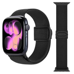 Nylon Strap For Apple watch band 42/46/45/40/44/41/49mm Elastic carbon bracelet iWatch series11 10 9 8 7 se Ultra 2 3 band