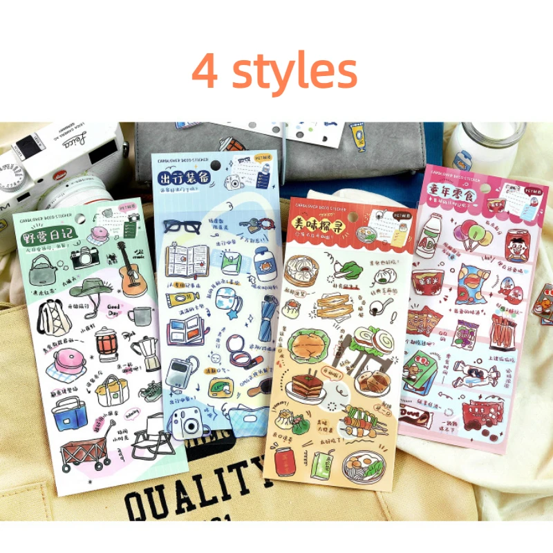 

4 styles Letter Lover PET Stickers Good Life Plan Series Stickers Simple Cuisine Daily Small Items Decorative Stickers Booklet