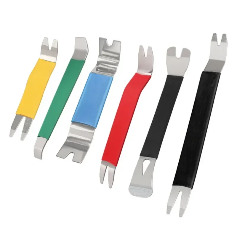 3/6Pcs Portable Auto Door Clip Trim Removal Tools Kits Car Dashboard Audio Radio Panel Repair Metal Removal Pry Disassembly Tool