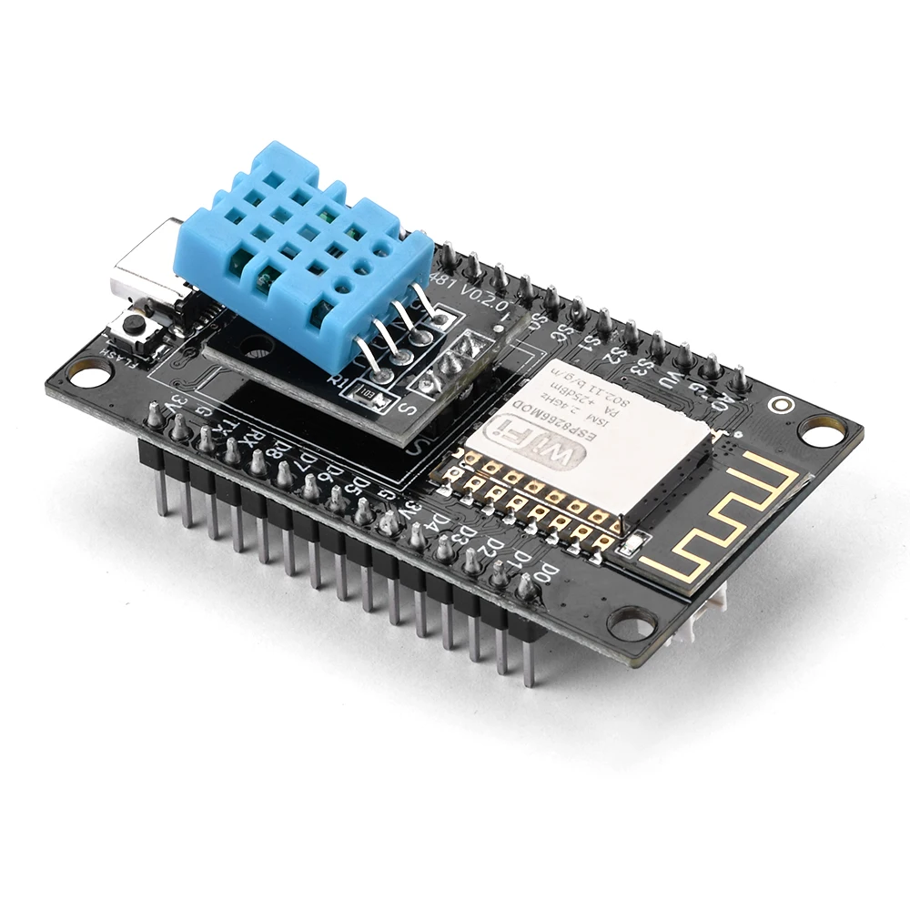 ESP-12F ESP8266 NodeMCU Development Board with DHT11 Temperature and Humidity Sensor 30PIN USB / Type-C / MINI USB Interface