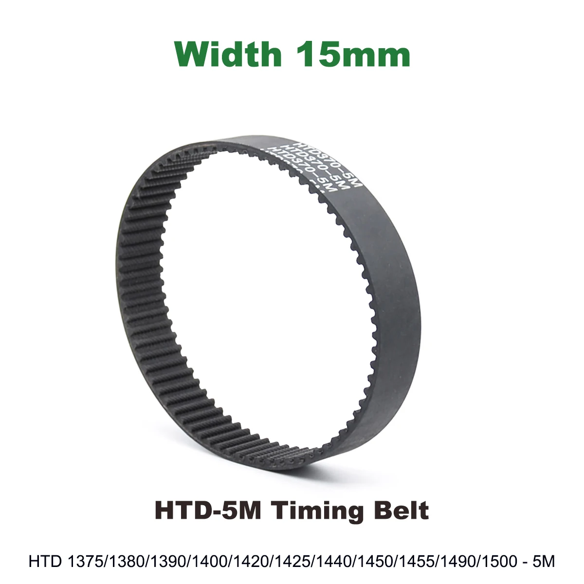 

Timing Belt HTD5M Width 15mm Rubber HTD-5M Synchronous Pulle Length 1375/1380/1390/1400/1420/1425/1440/1450/1455/1490/1500mm