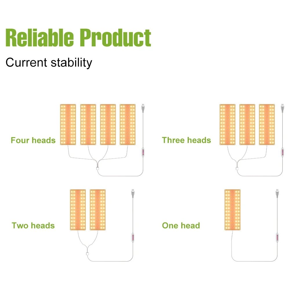 ضوء نمو USB داخلي ، لوح كمومي ، مصباح نبات ، توقيت ، تشغيل تلقائي ، إيقاف ، عاكس ، زهرة ، بذور ، خضروات ، زراعة زراعة مائية
