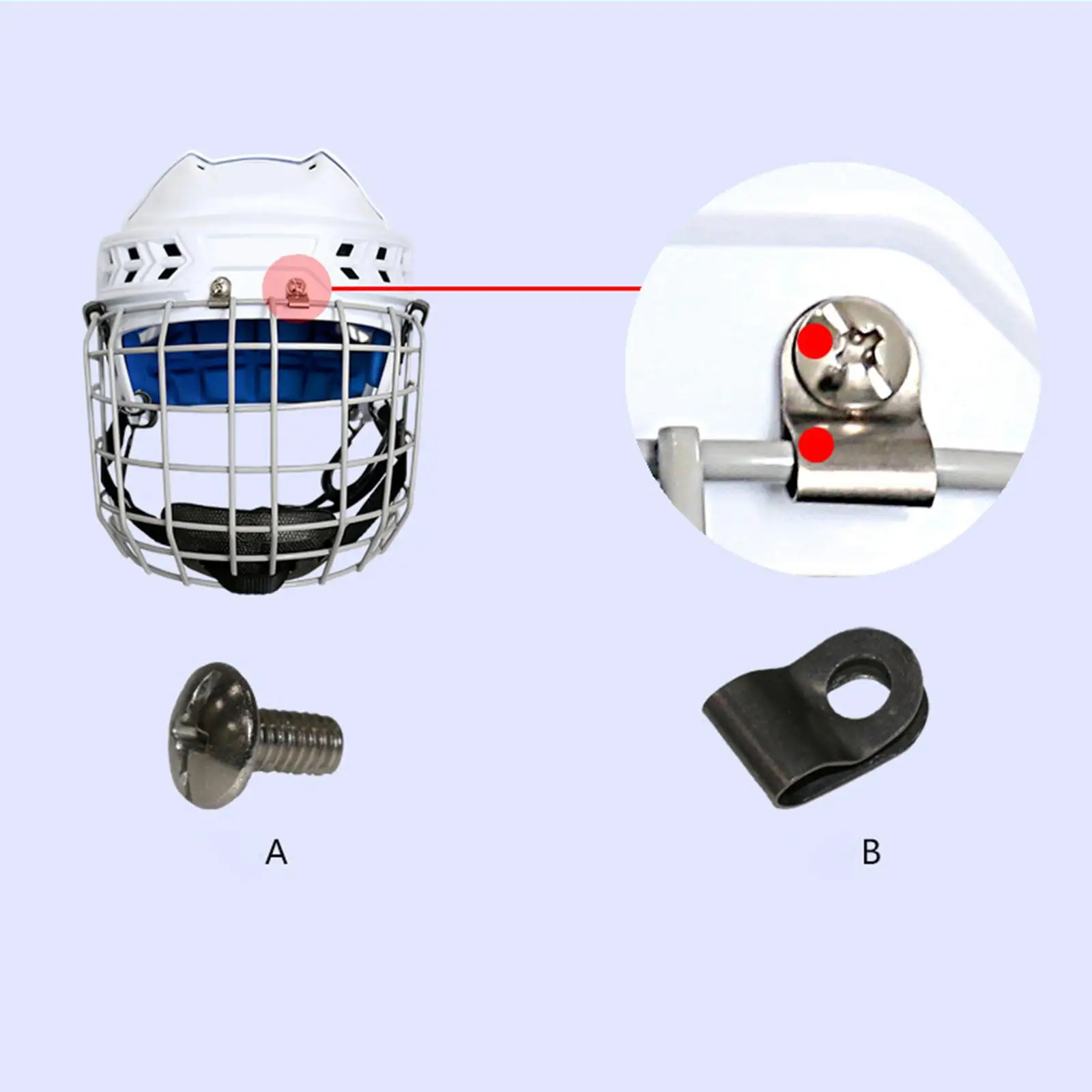 Reparación de casco de Hockey sobre hielo, Hardware de casco para deportes de Hockey y Softball