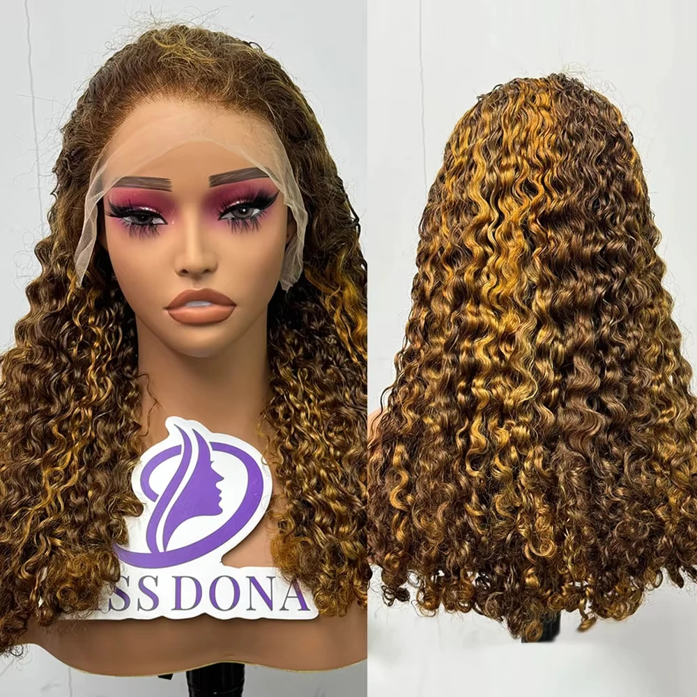 250% 12A Double Drawn Burmese Curl Curly Human Hair Wig 13x4 Lace Frontal Hair Wig Curls Human Hair Wigs Piano Color Hair Wig