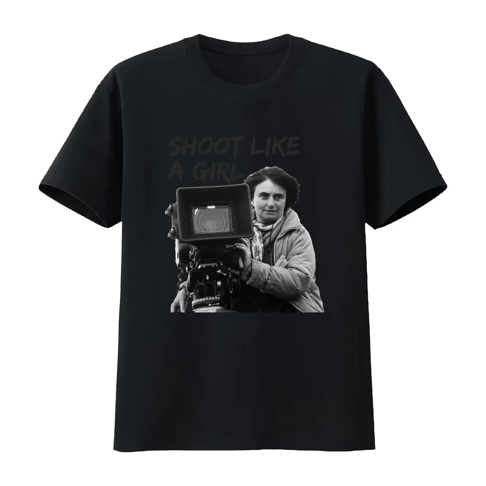 Agnes Varda Shoot Like A Girl T-Shirt Summer Casual Cotton Tee Oversized Streetwear Tops Vintage Graphic Print 100% Cotton