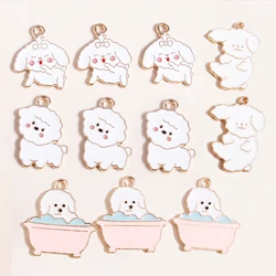 10pcs Kawaii Cartoon Puppy Dog Charms Pendants for Handmade Necklace Bracelet Earring DIY  Jewelry Making Accessories