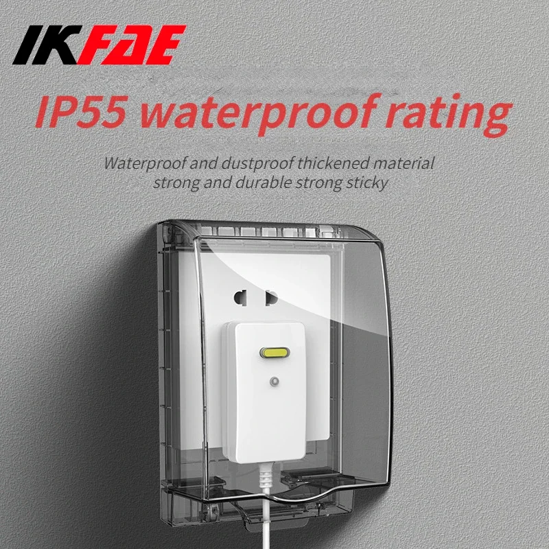 86 Type IP55 Wall Switch Waterproof Box Dustproof Heightened Deep Bathroom Outdoor Pastee Protection Easy Installation Socket