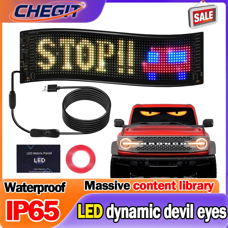 

2025 NEW LED Matrix Pixel Panel, Scrolling Bright Advertising LED Signs, Flexible USB 5V LED Car Sign Bluetooth App Control