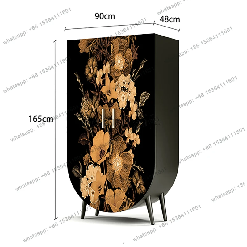 French light luxury wardrobe bedroom room bedside solid wood locker entry chest