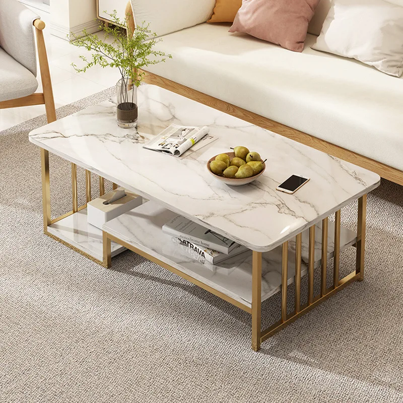 

Modern Minimalist Luxury Living Room Marble Coffee Table Durable Design For Small Spaces Storage And Lights Coffee Tea Table#%
