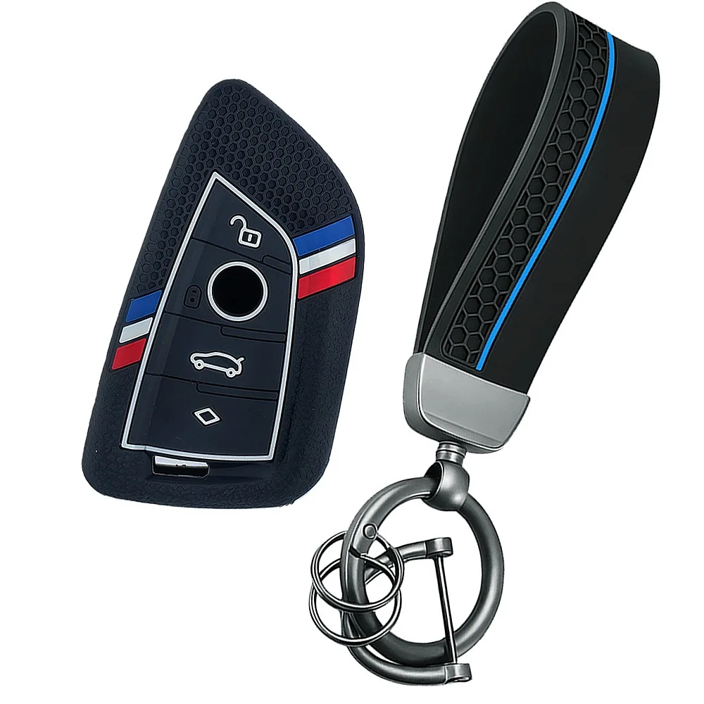 For BMW X1 X3 X5 X6 1 2 3 5 7 G20 G05 IX3 Silicone Remote Car Key Fob Cover Case