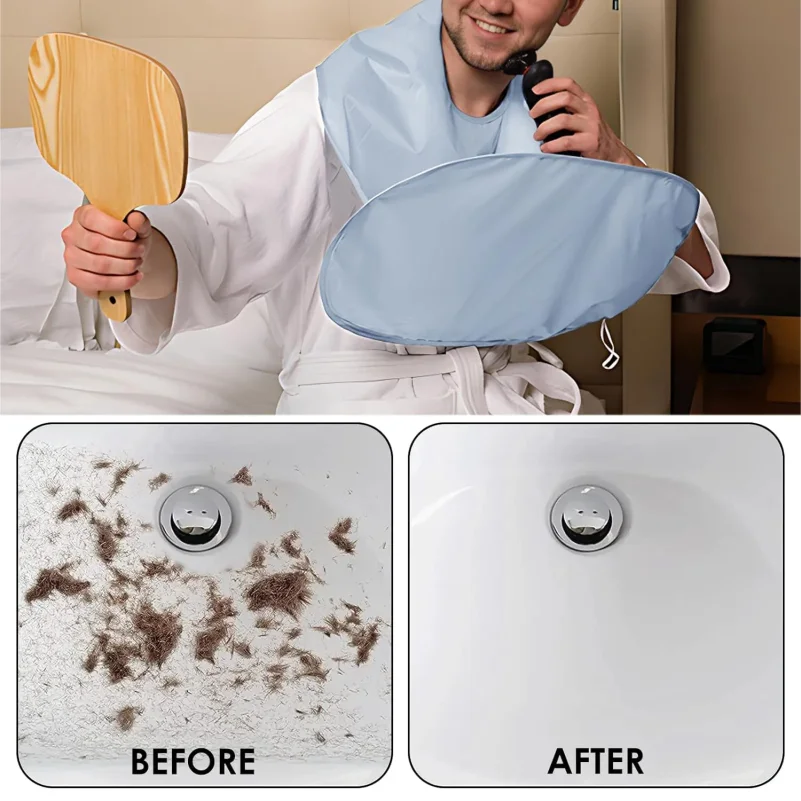 Beard Apron Folding Waterproof 3D Sheet Facial Hair Catcher Men Beard Shaving Apron Grooming Cloth beard trimming Apron Man Gift