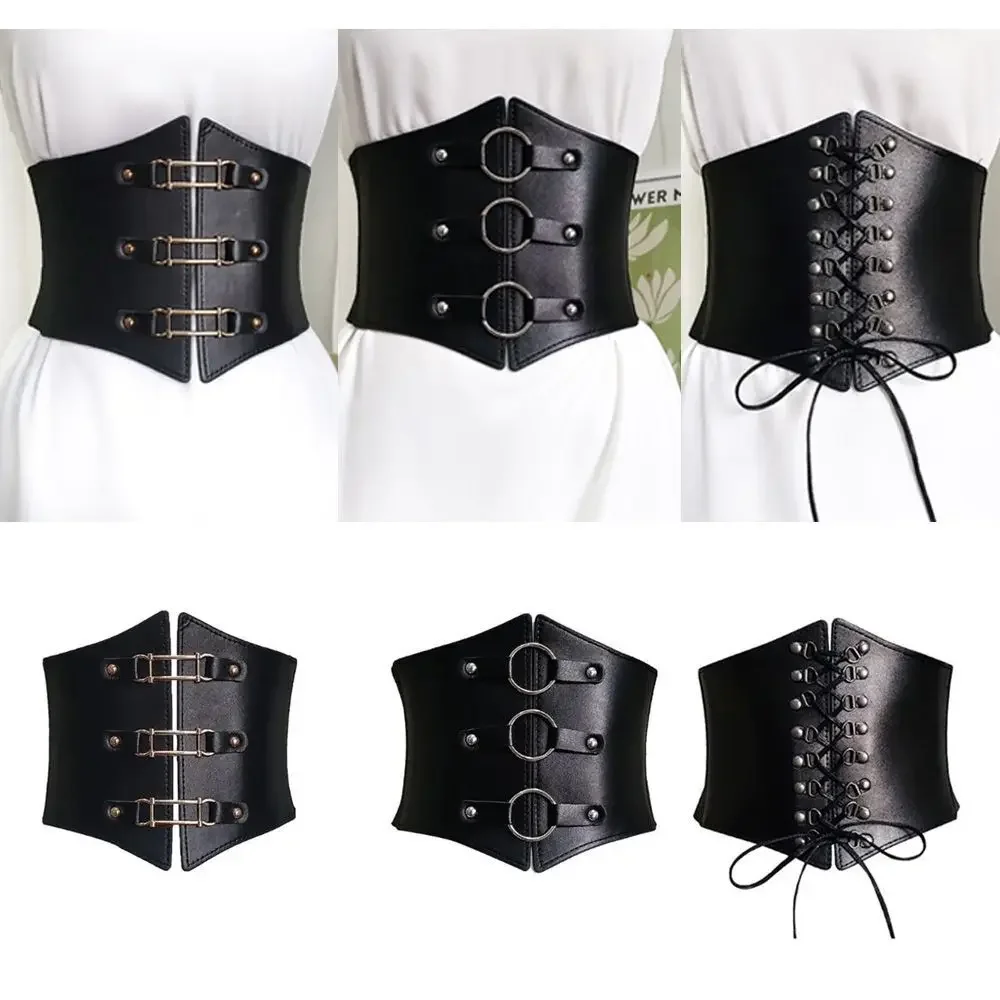 Accessories Corset PU Leather Waistband Girdle Wide Waist Belt Elastic Buckle
