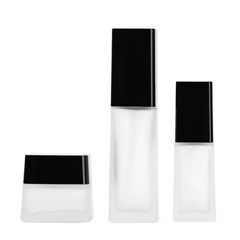 

30pcs 50g Glass Clear Frosted Cosmetic Face Cream Bottle Lip Balm Container Jar Pots Portable Makeup Vials