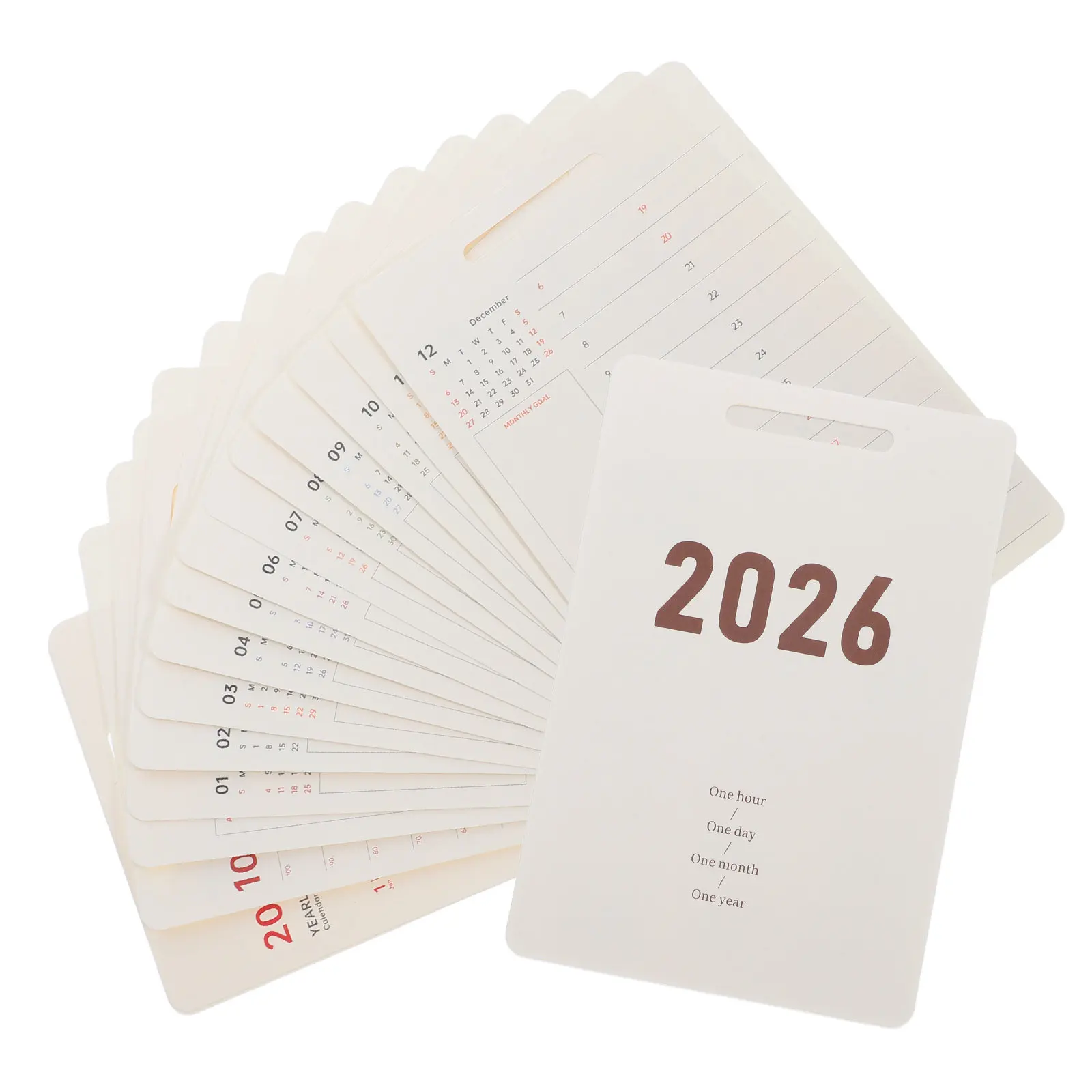 

1Set 2026 Desk Standing Calendar Refill Daily Plan Sheets Aesthetic Design Thick Paper No Bleed Year Round Calendar for Home