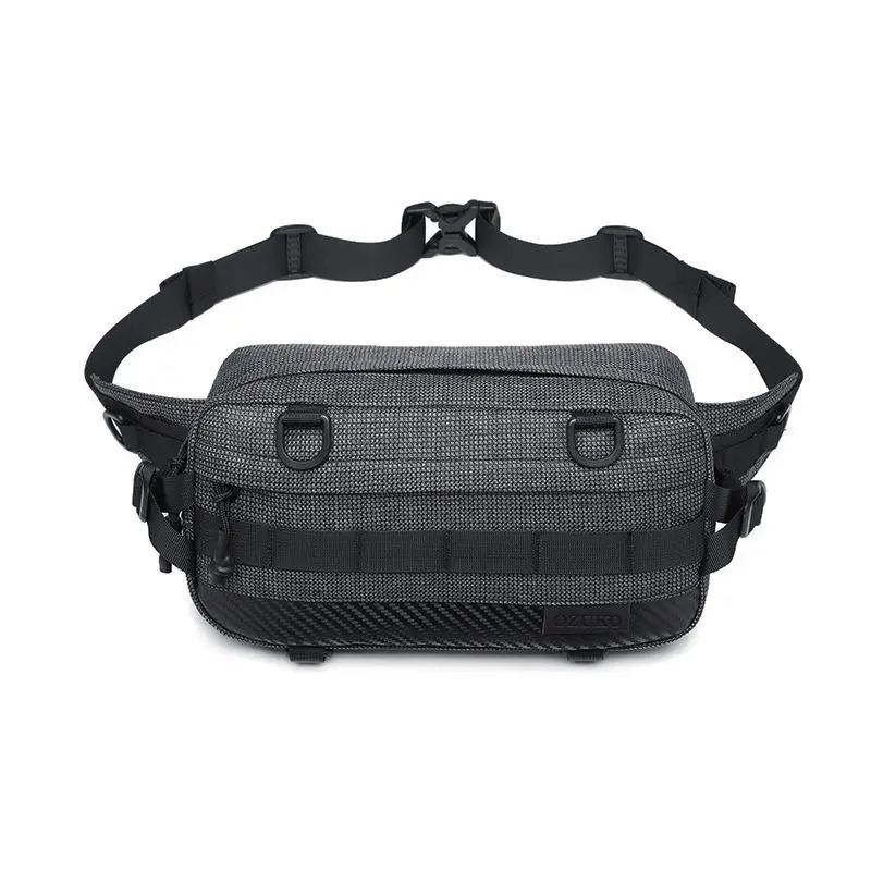 Ozuko 2L 4L Full Water-proof Fishing Waist Bag Big Capacity Outdoor Casual Unisex Black Sport Bag Fishing Tackle