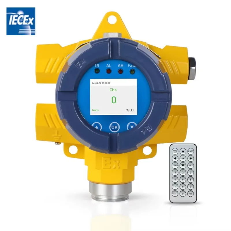 For IECEX Fixed Industrial Toxic Combustible Gas Leak Detector High Precision Laser Sensor Stainless Steel Sound Light Alarm
