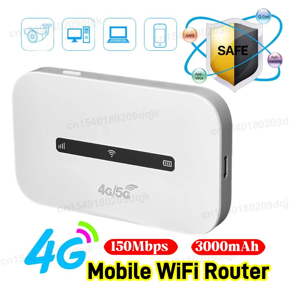 

4G LTE Портативная точка доступа Wi-Fi 3000 мАч 150 Мбит/с Беспроводной интернет-маршрутизатор со слотом для SIM-карты Карманная мобильная точка доступа для путешествий в автомобиле