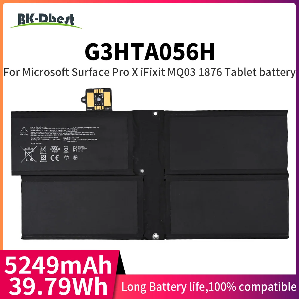 

Новый аккумулятор BK-Dbest для планшета G3HTA056H 38.2Wh, подходит для Microsoft Surface Pro X 1876 Series