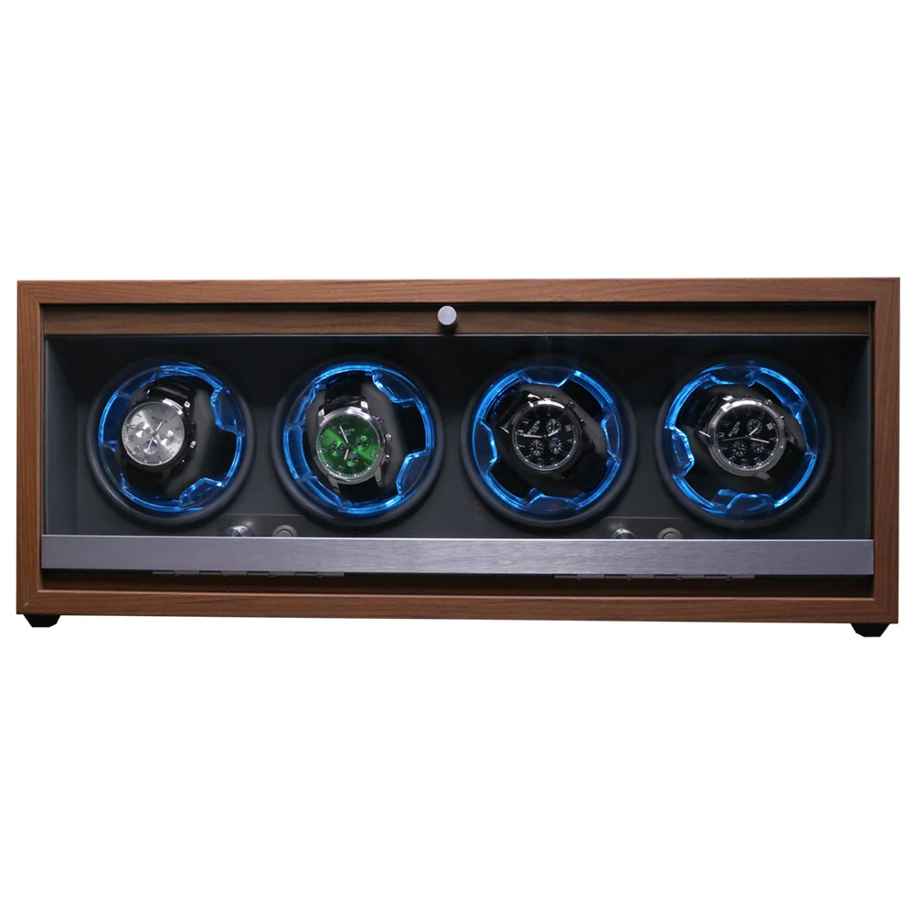 

Luxury Wood Watch Winder High-End 4 Slots Automatic Watches Box With High Quality Motor Watch Cabinet Clock Storage