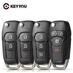 KEYYOU – coque de clé télécommande, 2/3/4 boutons, pour Ford F150 F250 F350 Explorer Ranger KA Fiesta Mondeo Focus Kuga Escort Fob