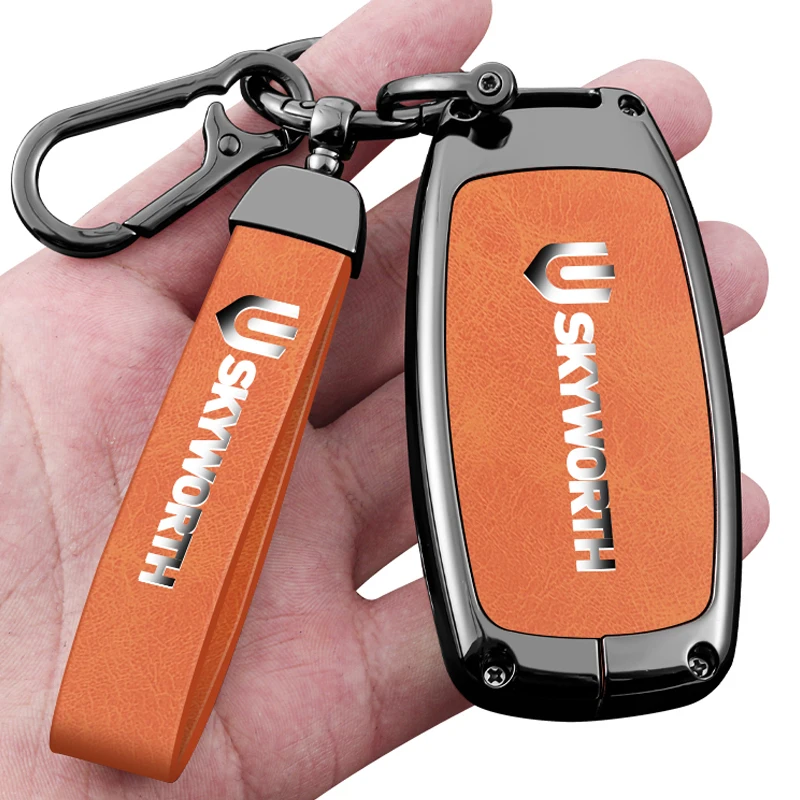 Funda de Cuero y Aleación de Zinc para Llave de Coche Skyworth EV6 2022, HTI Tianmei ET5, Dayun Yuehu HT-I, Yuanzhi M1, Accesorios de Coche de Alta Gama