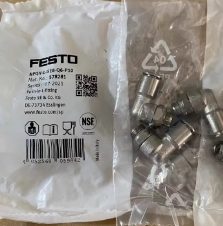 10PCS New Original FESTO connector NPQH-L-G18-Q6-P10 578281 NPQH-L-G18-Q8-P10 578282