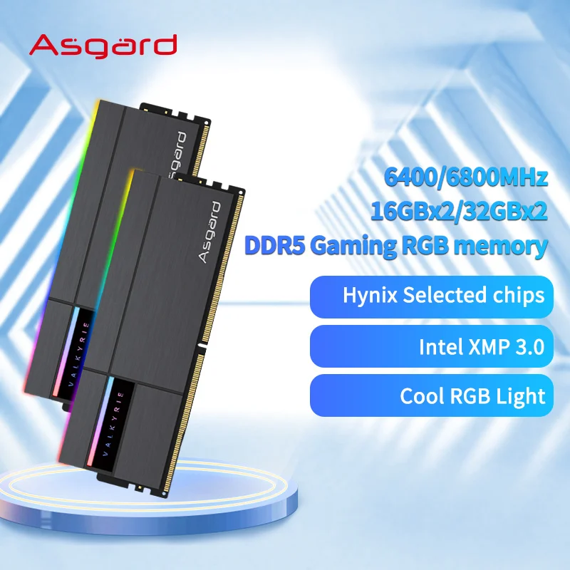 Asgard memoria ram DDR5 RGB RAM Memory DDR5 RAM PC 16GBX2 32GB 64GB  6400MHz 6800MHz  8000MHz RAM for Desktop gaming computer