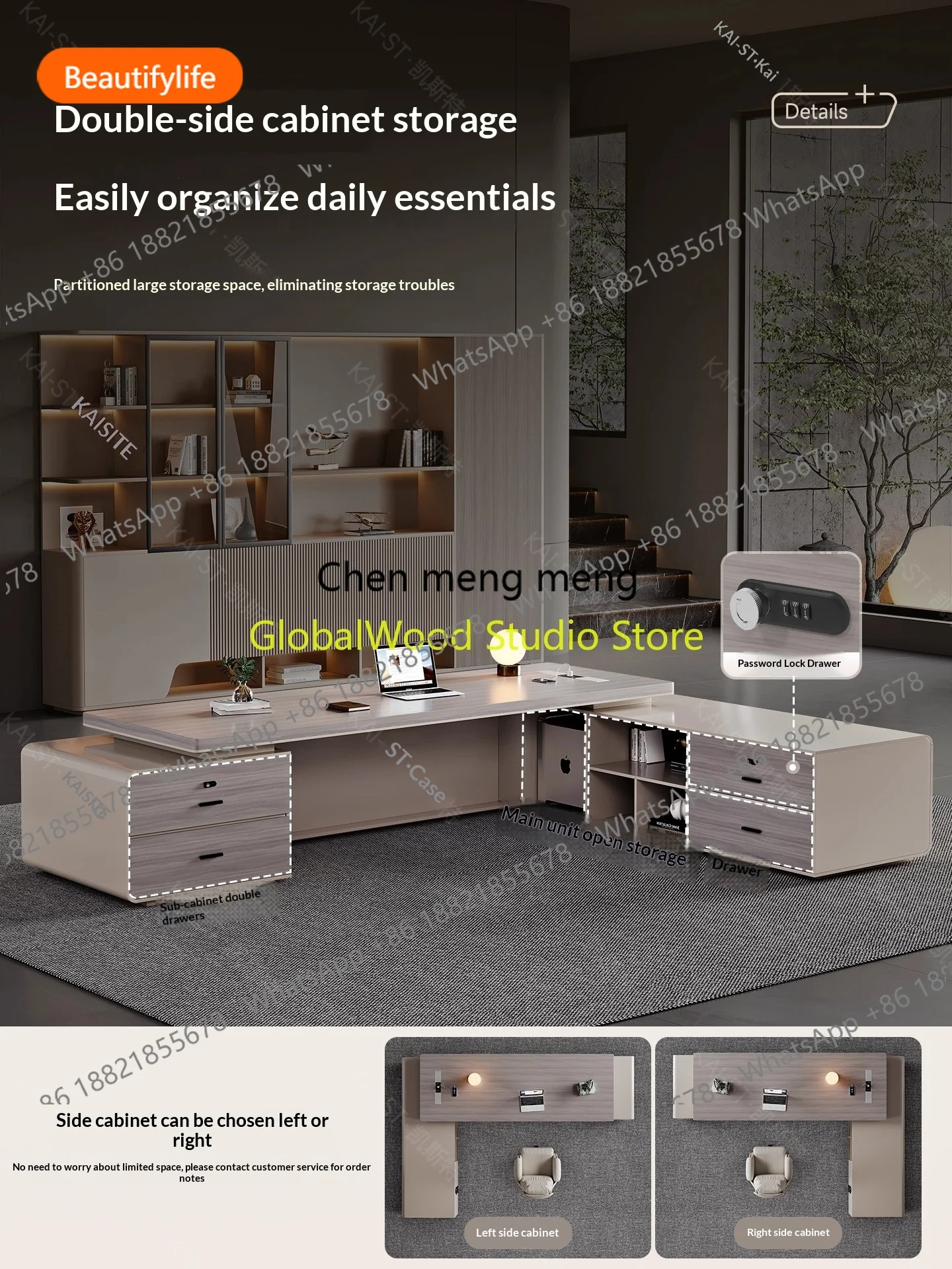 

Офисный стол A55 для работы сидя, L-образный стол для руководителя, портативный складной стол с ящиками, рабочие столы