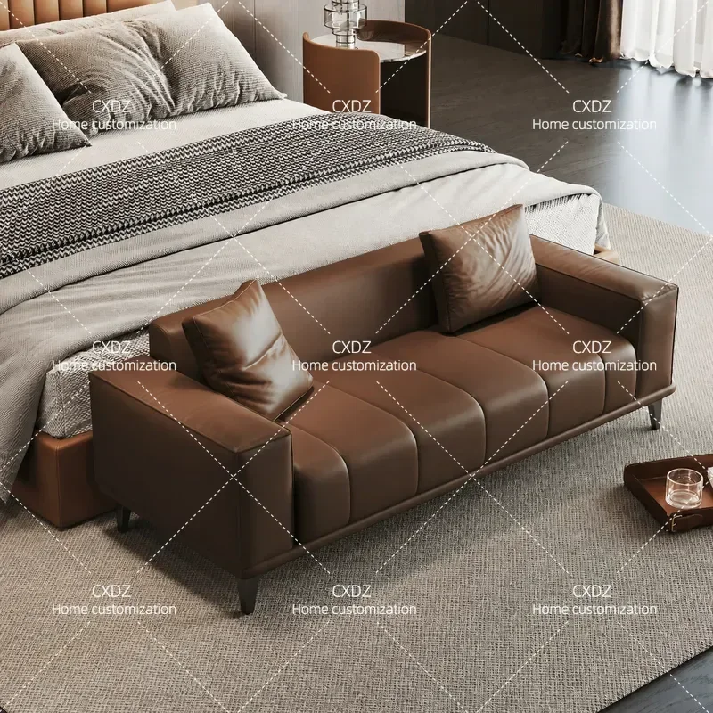 Italian Minimalist End Stool Light Luxury Bedroom Bedside Bench Hotel Clothing Store Rest Small Sofa