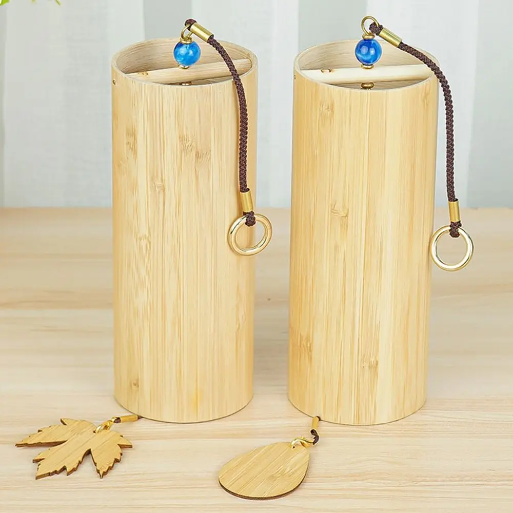 Unique Natural Sound Bamboo Wind Chimes Maple Leaf Figure Wind Blows Wind Bell Four Seasons Pendant Wind Chimes Birthday Gift