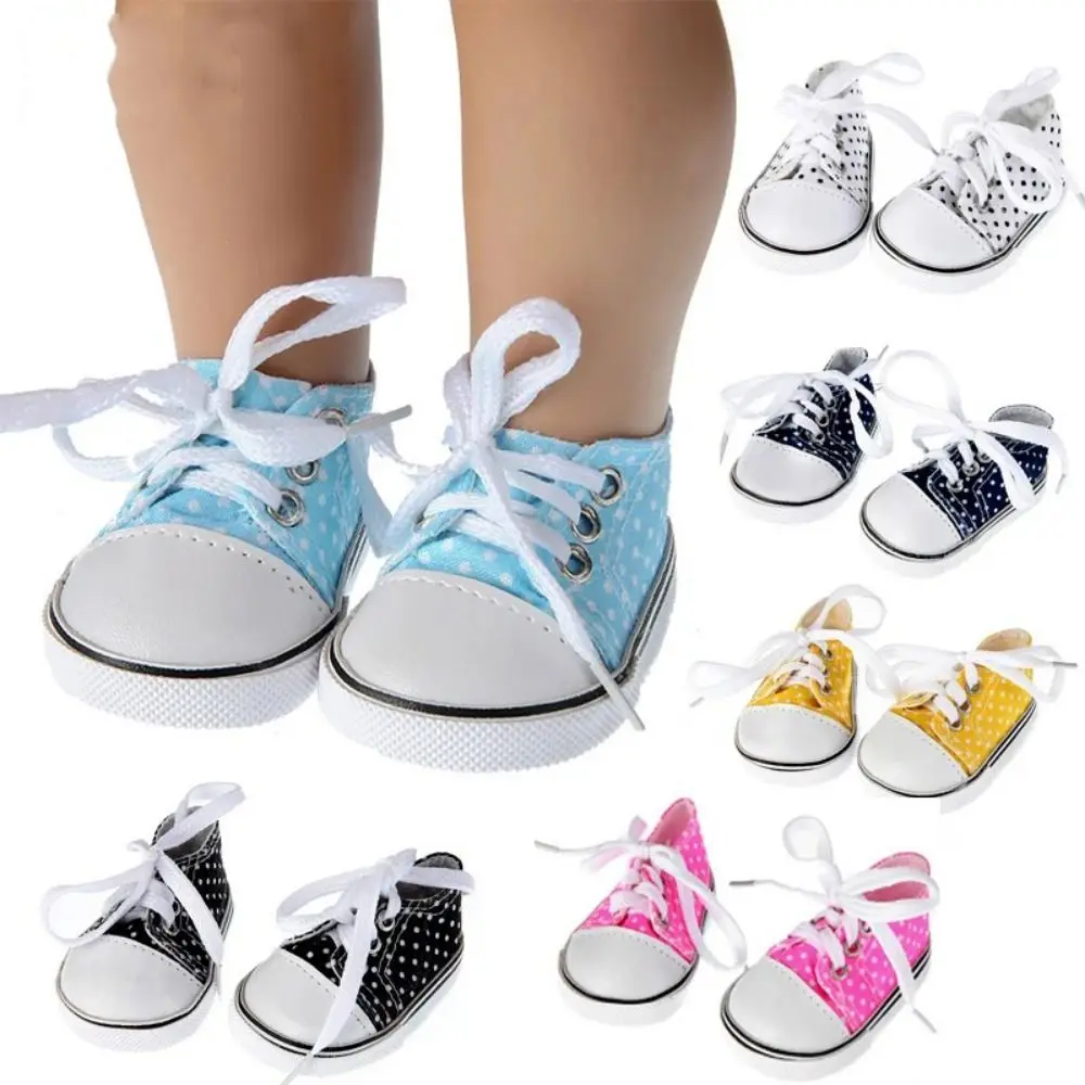 Schoenen voor poppen Accessoires Lace-up pop canvas schoenen Mini Kawaii BJD pop schoenen 7CM schattige pop sneakers meisje cadeau