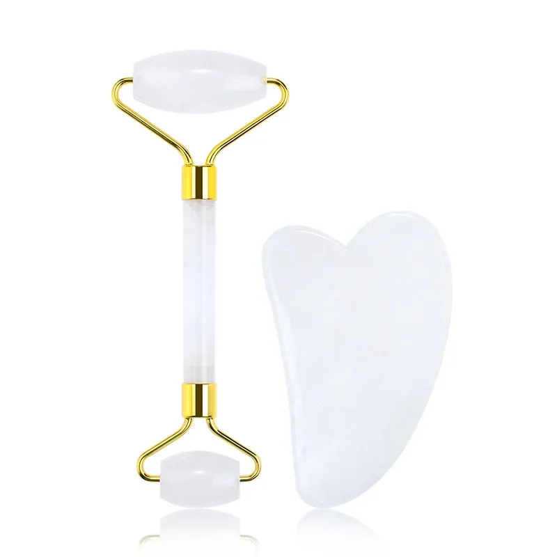 Massager for Face Roller Gua Sha Double Heads Jade Stone Thin Face Lift Anti Wrinkle Beauty Skin Care Tools Facial Jade Roller