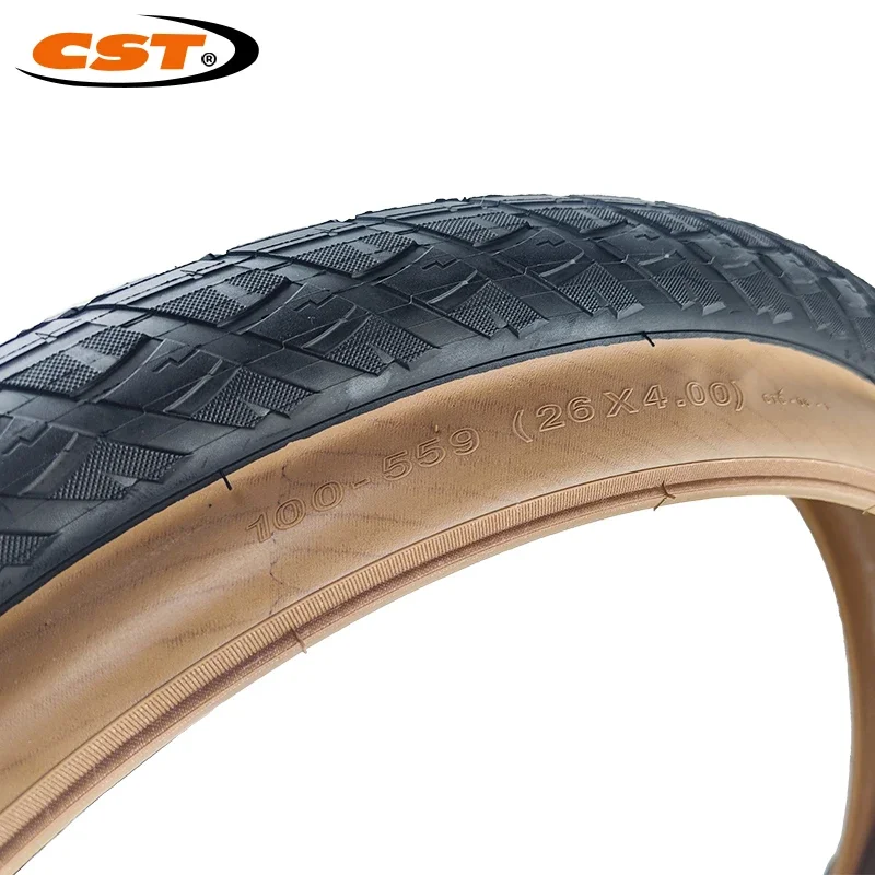 CST 26 Inch BIG BOAT 100-559 26x4.00 Brown Edge Wired Tire MTB Bike Beach Bicycle Tire Fat Snow Bike 60TPI CTC-06 Cycling Parts