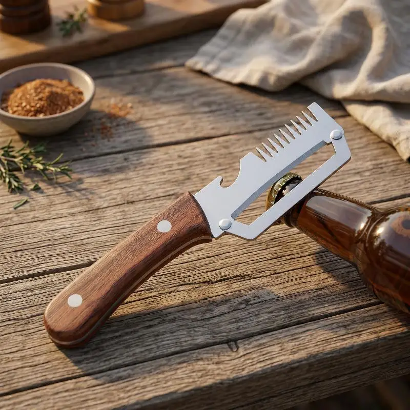 Stainless Steel Vegetable Peeler 4-in-1 Design Includes Fruit Potato Peeling and Bottle Opener for Meal Preparation Kitchen Tool
