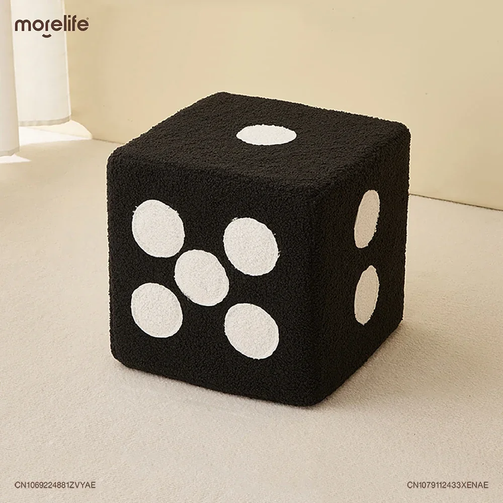 Creative Decoration Dice Cube Shoe Changing Stool Footstool Ottoman Living Room Lamb Fur Fun Stool Foot Pedals Home Furniture