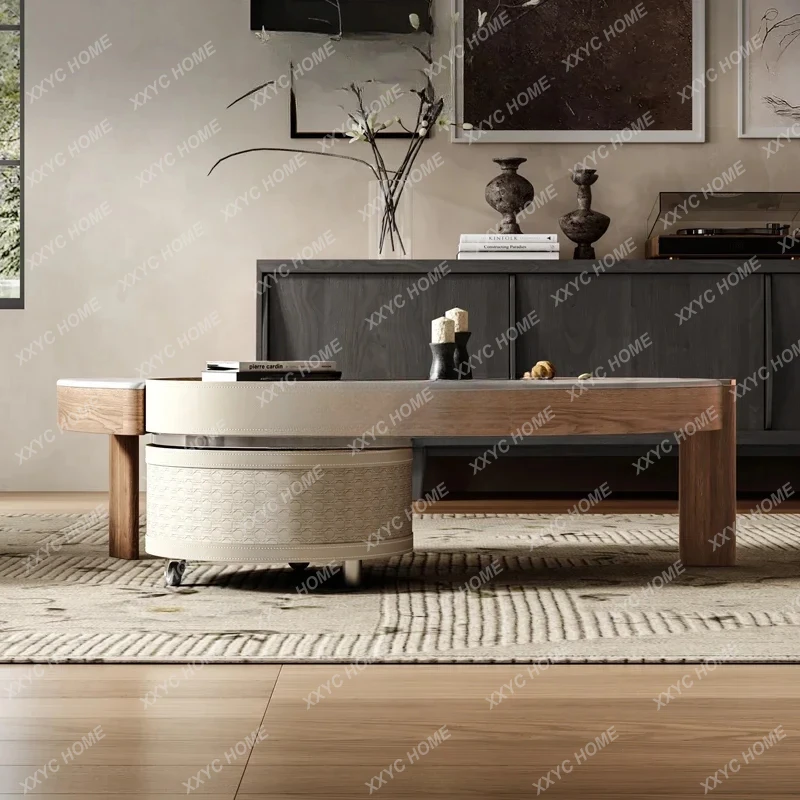 Italian minimalist coffee table designer creative special-shaped microcrystalline stone small apartment coffee table