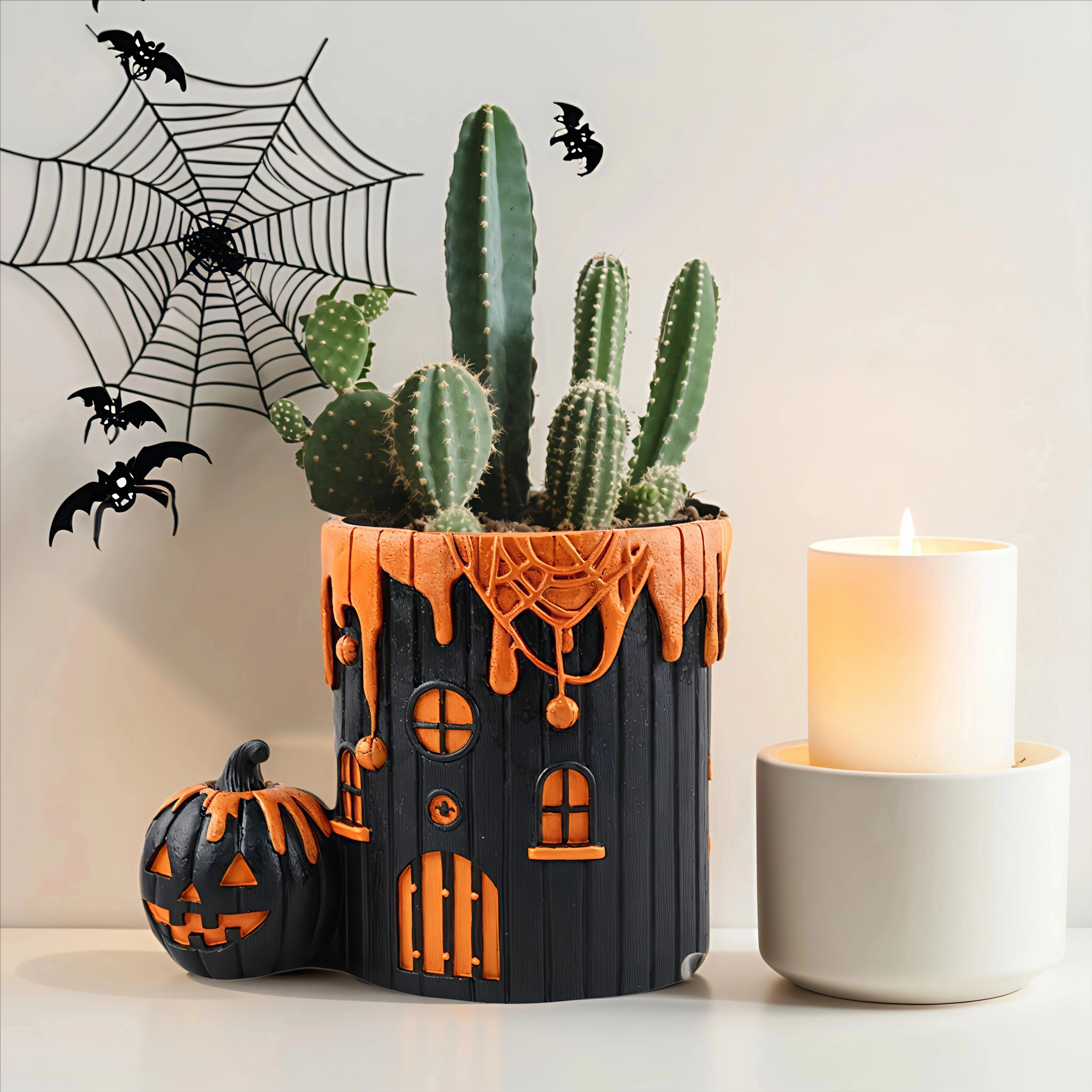 

Креативный Хэллоуин Ведьма Тыква Дом Смола Цветочный Горшок Украшение Двор Открытый Балкон Зеленые Растения Горшечные Растения Орнамент