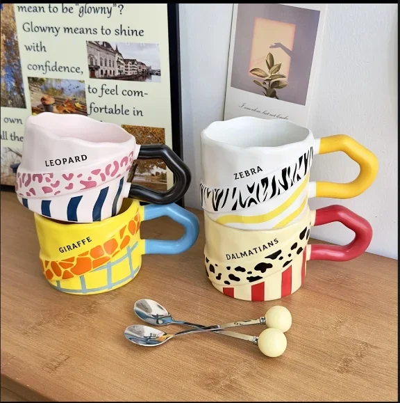 

Custom Graffiti Ceramic Cup, Milk Breakfast Cup, High Quality, Couples