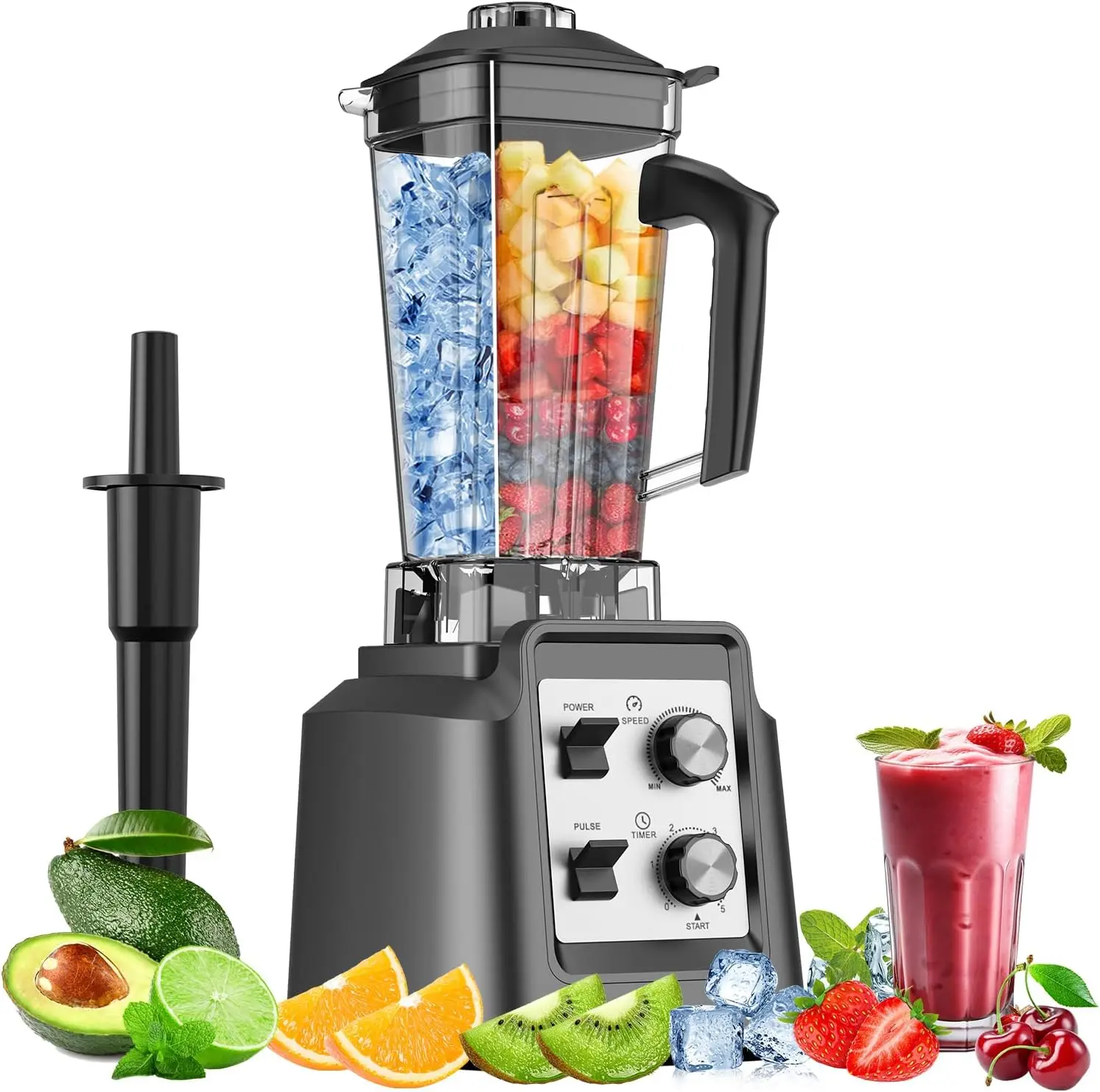 Batidora profesional para cocina, licuadora para batidos, jarra de 68 Oz, pico de 1800 vatios, para hielo