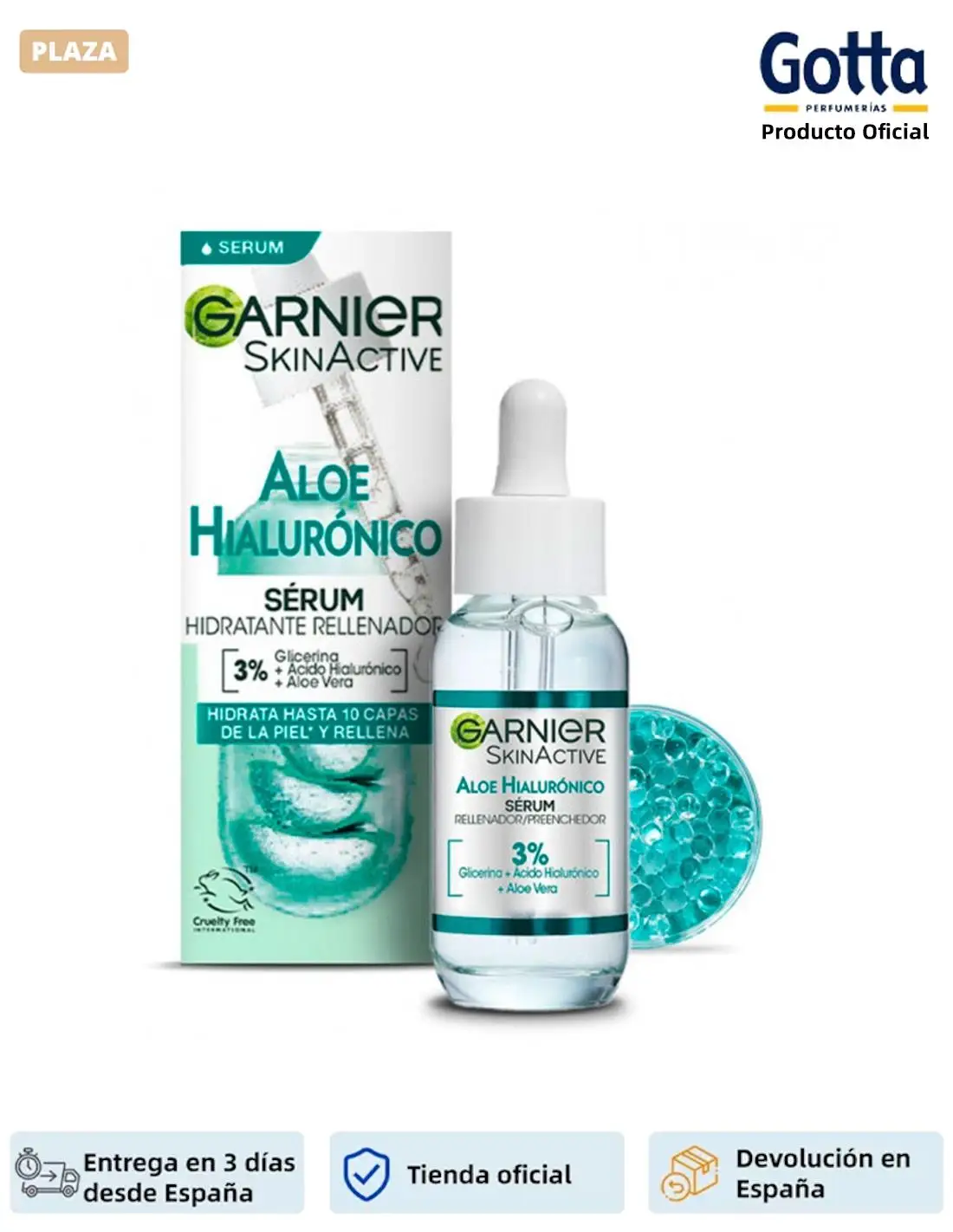 SKIN NATURALS - Hyaluronic Aloe plumping serum-30 ML-beauty and health, SKIN care, face, serum-intensely moisturizes and filled in a single drop.