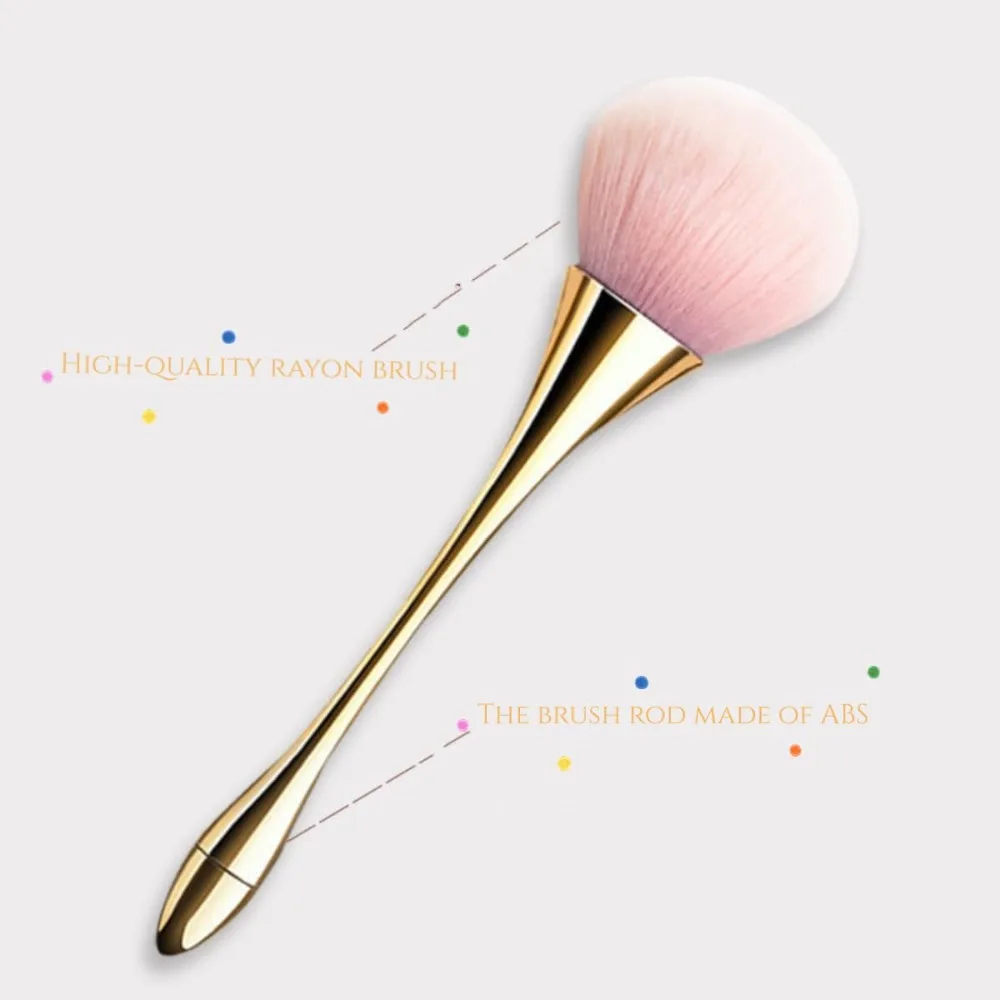 Juego de brochas de maquillaje profesional Rose Gold: brochas faciales suaves para polvos, rubor y contorno