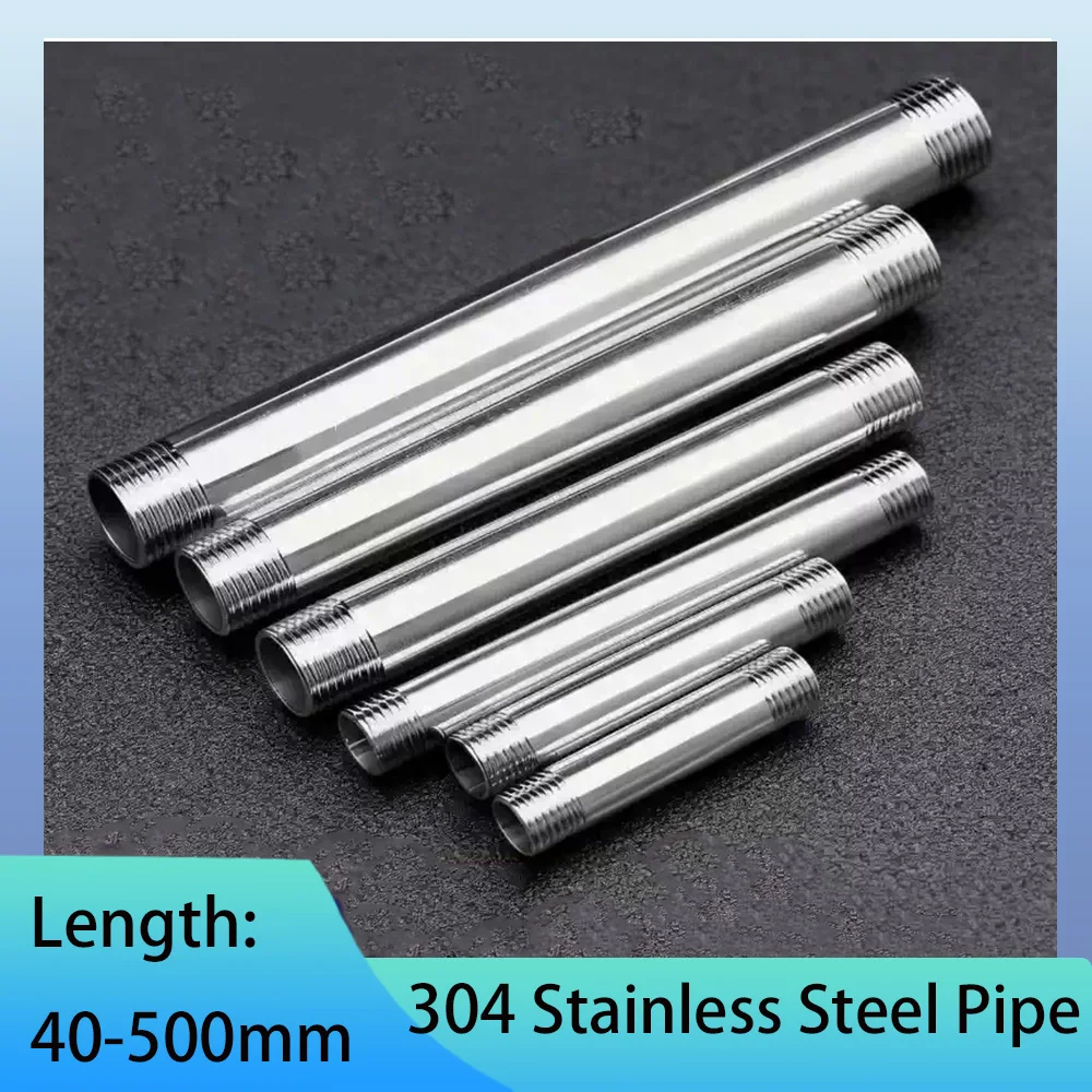 1Pcs 304 Stainless Steel Tube Double Headed Outer Wire 1/2-Inch 3/4-Inch 1-Inch Extension Connector Plumbing Water Fitting