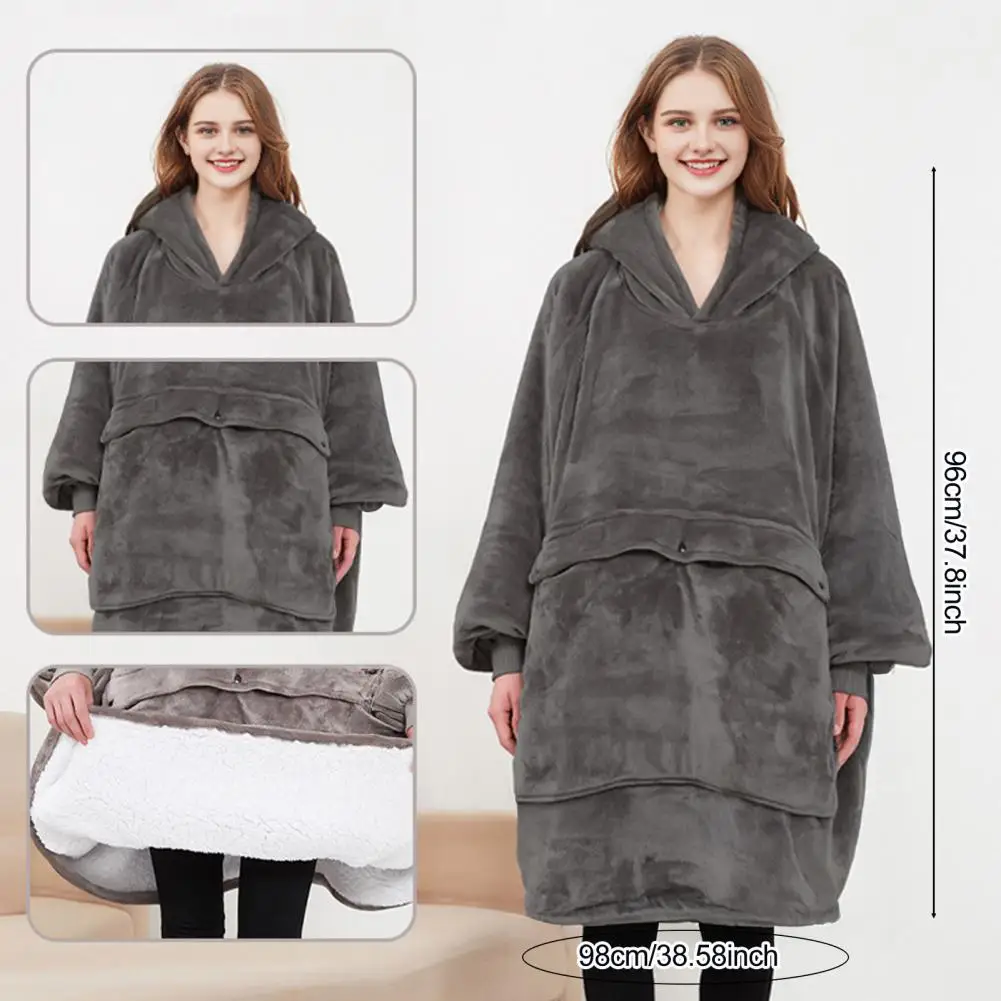 USB Verwarmde Pluche Trui Gewaad Fleece Deken Sweatshirt Dames Winterdeken Hoodie Oversized Warme Draagbare Dekens