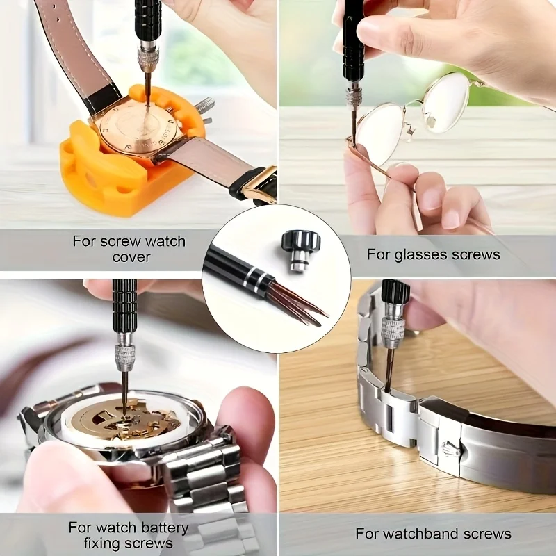 Watch Battery Replacement Kit Service Screwdriver Watch Band Replacement Tool Shell Opener Ideal Choice for Gifts