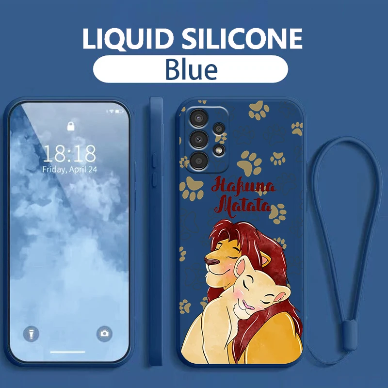 The Lion King Cute For Samsung A24 34 14 54 13 23 73 33 53 03 02 22 72 52 S Core 5G 4G Liquid Rope Phone Case