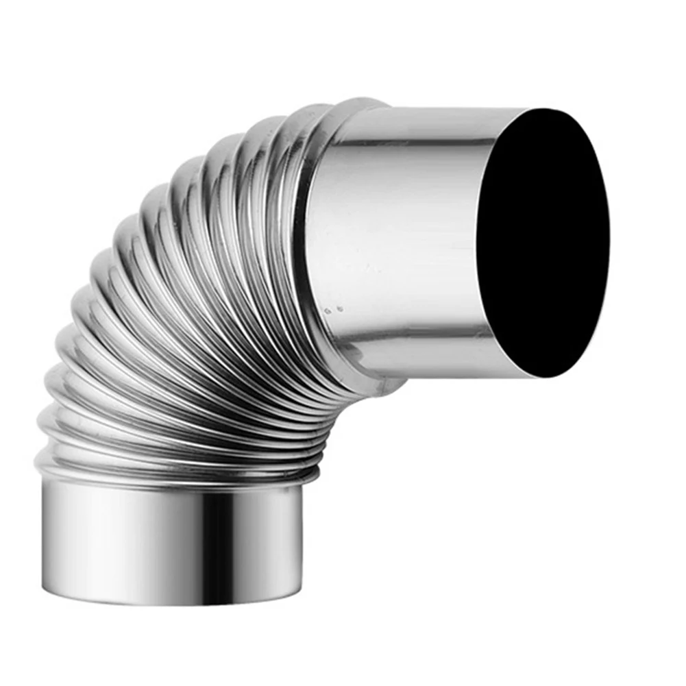 Flue Elbow Pipe Chimney Liner Bend Stainless Steel Multi Flue Stove Pipe Gas Water Heater Exhaust Pipe